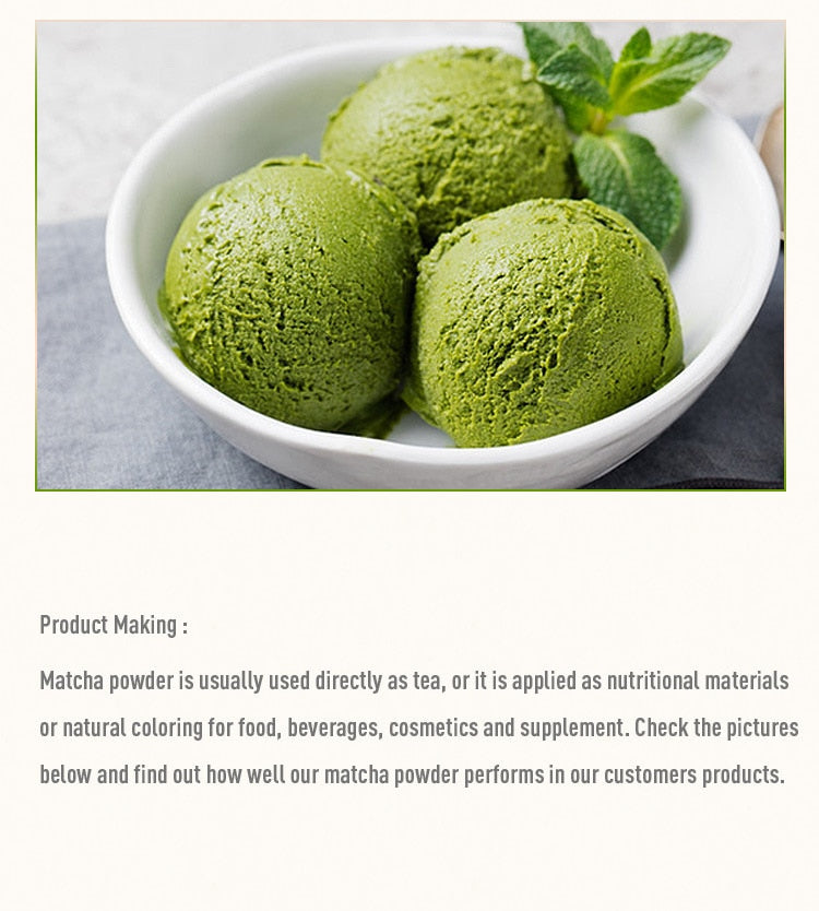 Oraginc Matcha Powder Organic Matcha Green-Tea Powder 100% Organic Slimming Products For Dessert Pastry Ice Cream Baking